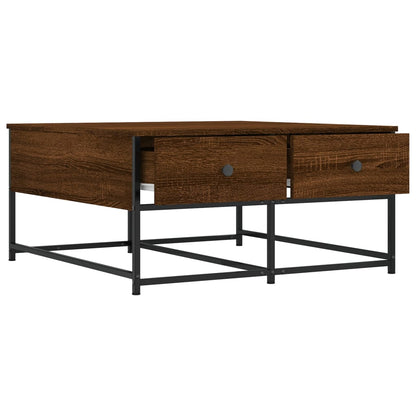 Coffee Table Brown Oak 80x80x40 cm Engineered Wood