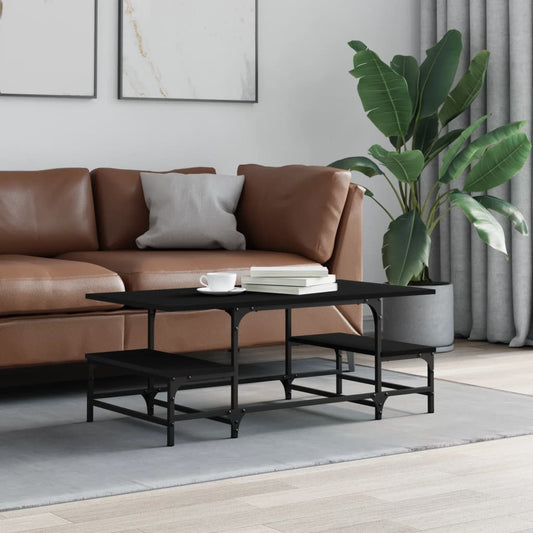 Coffee Table Black 100x50.5x40 cm Engineered Wood