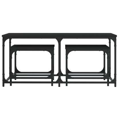 Nesting Coffee Tables 3 pcs Black Engineered Wood