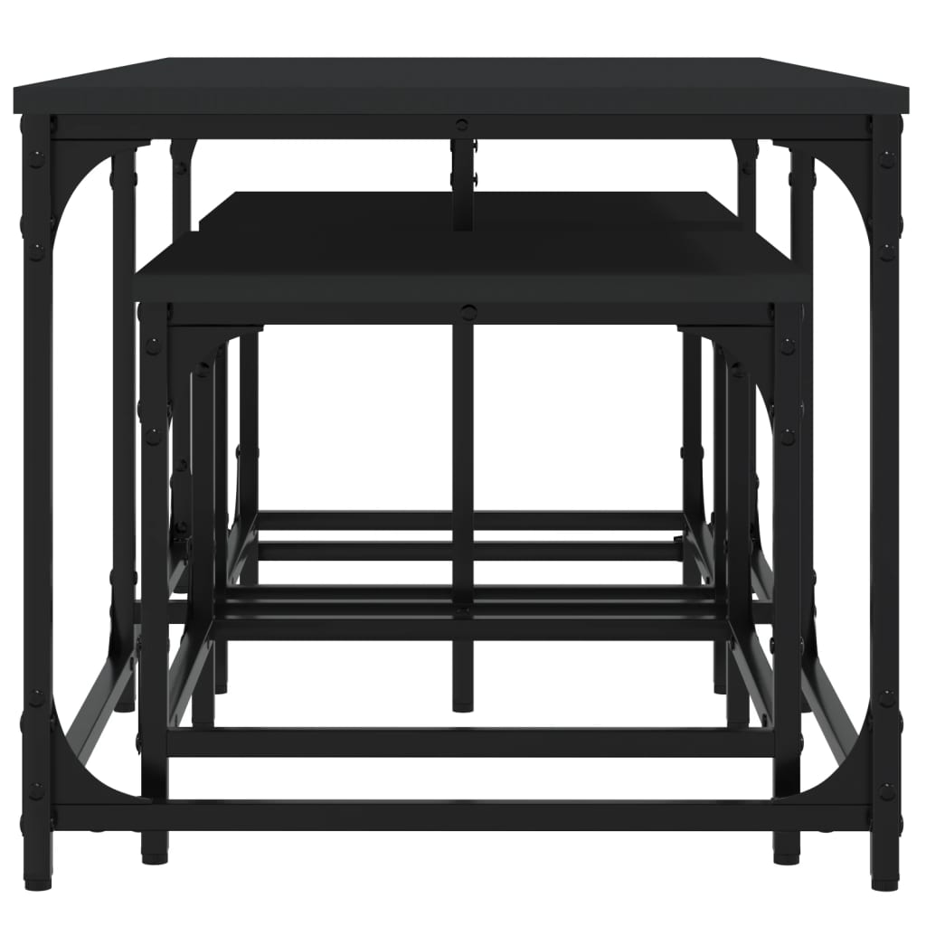 Nesting Coffee Tables 3 pcs Black Engineered Wood