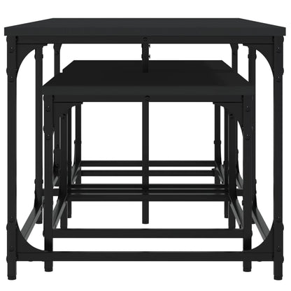 Nesting Coffee Tables 3 pcs Black Engineered Wood