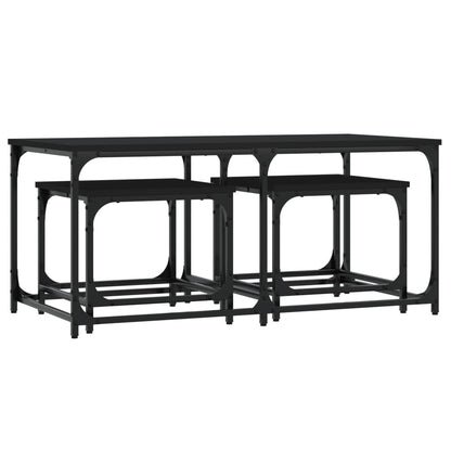 Nesting Coffee Tables 3 pcs Black Engineered Wood