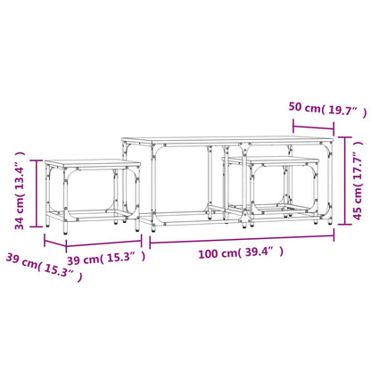 Nesting Coffee Tables 3 pcs Black Engineered Wood
