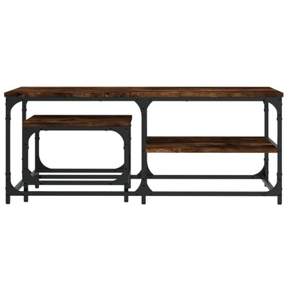Nesting Coffee Tables 2 pcs Smoked Oak Engineered Wood