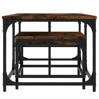 Nesting Coffee Tables 2 pcs Smoked Oak Engineered Wood