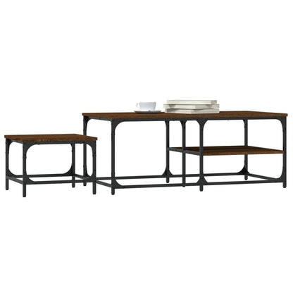 Nesting Coffee Tables 2 pcs Brown Oak Engineered Wood