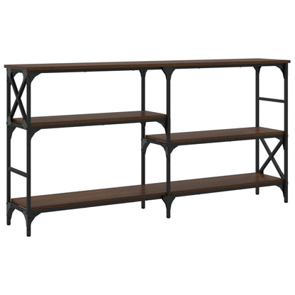 Brown Oak Engineered Wood Console Table - 150x29x76.5 cm