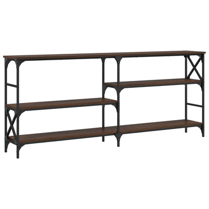 Brown Oak Console Table - Engineered Wood, 180x29x76.5 cm