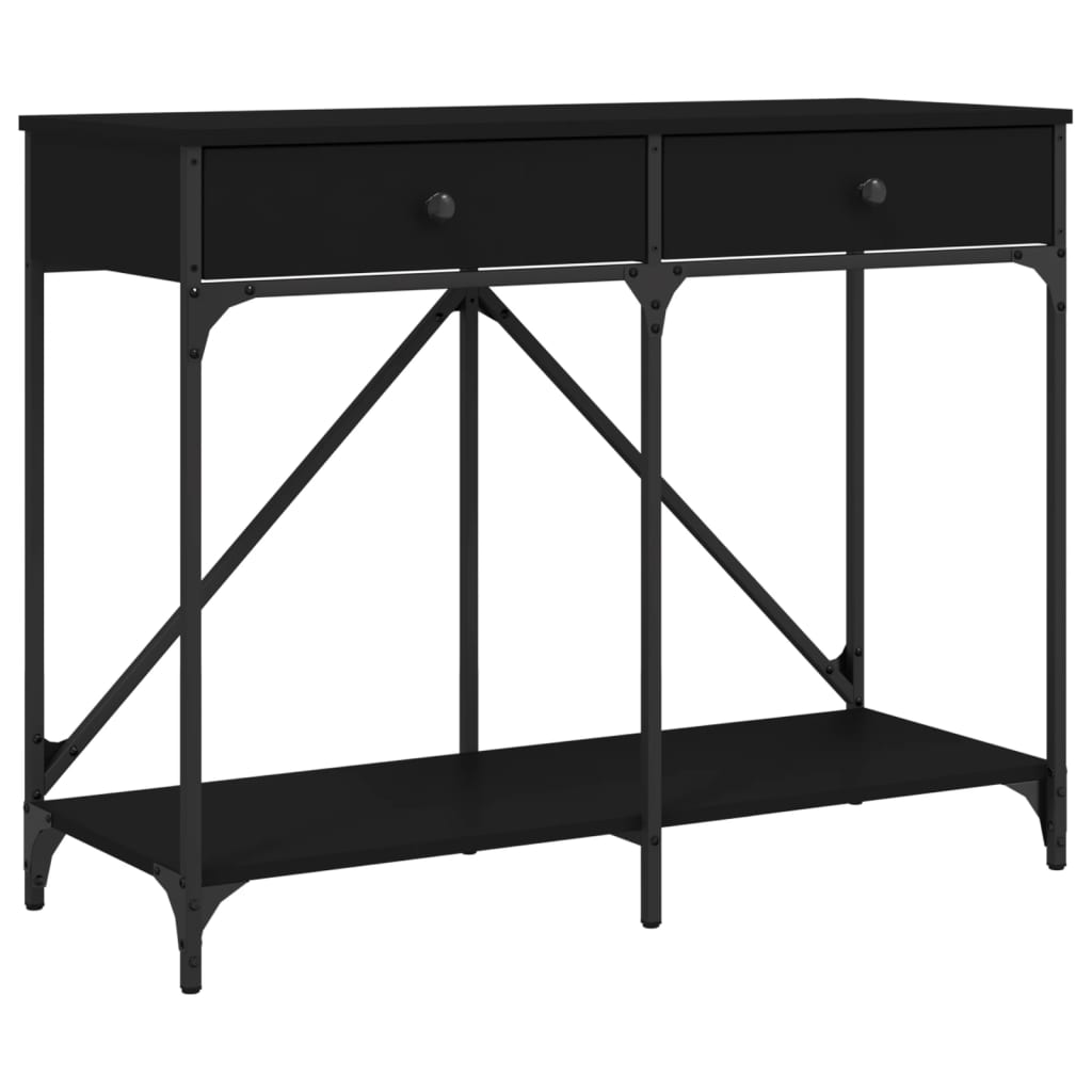 Black Engineered Wood Console Table - 100x39x78.5 cm