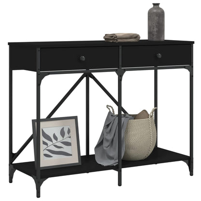 Black Engineered Wood Console Table - 100x39x78.5 cm