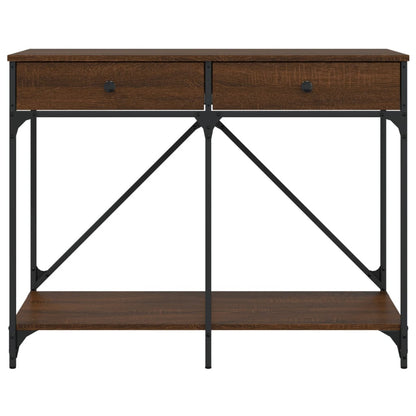 Brown Oak Console Table, 100x39x78.5 cm, Engineered Wood