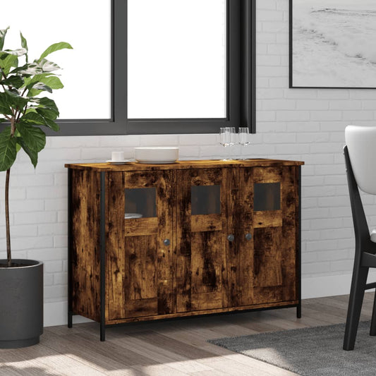 Sideboard Smoked Oak 100x35x70 cm Engineered Wood