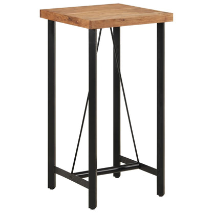 Solid Acacia Wood & Iron Bar Table 55x55x107 cm - Stylish & Durable