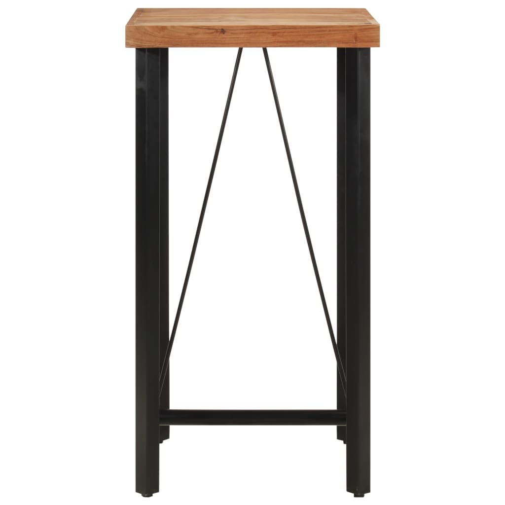 Solid Acacia Wood & Iron Bar Table 55x55x107 cm - Stylish & Durable