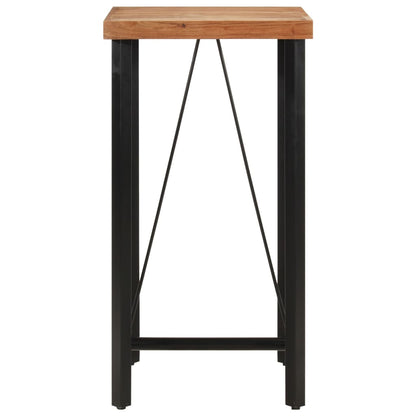 Solid Acacia Wood & Iron Bar Table 55x55x107 cm - Stylish & Durable