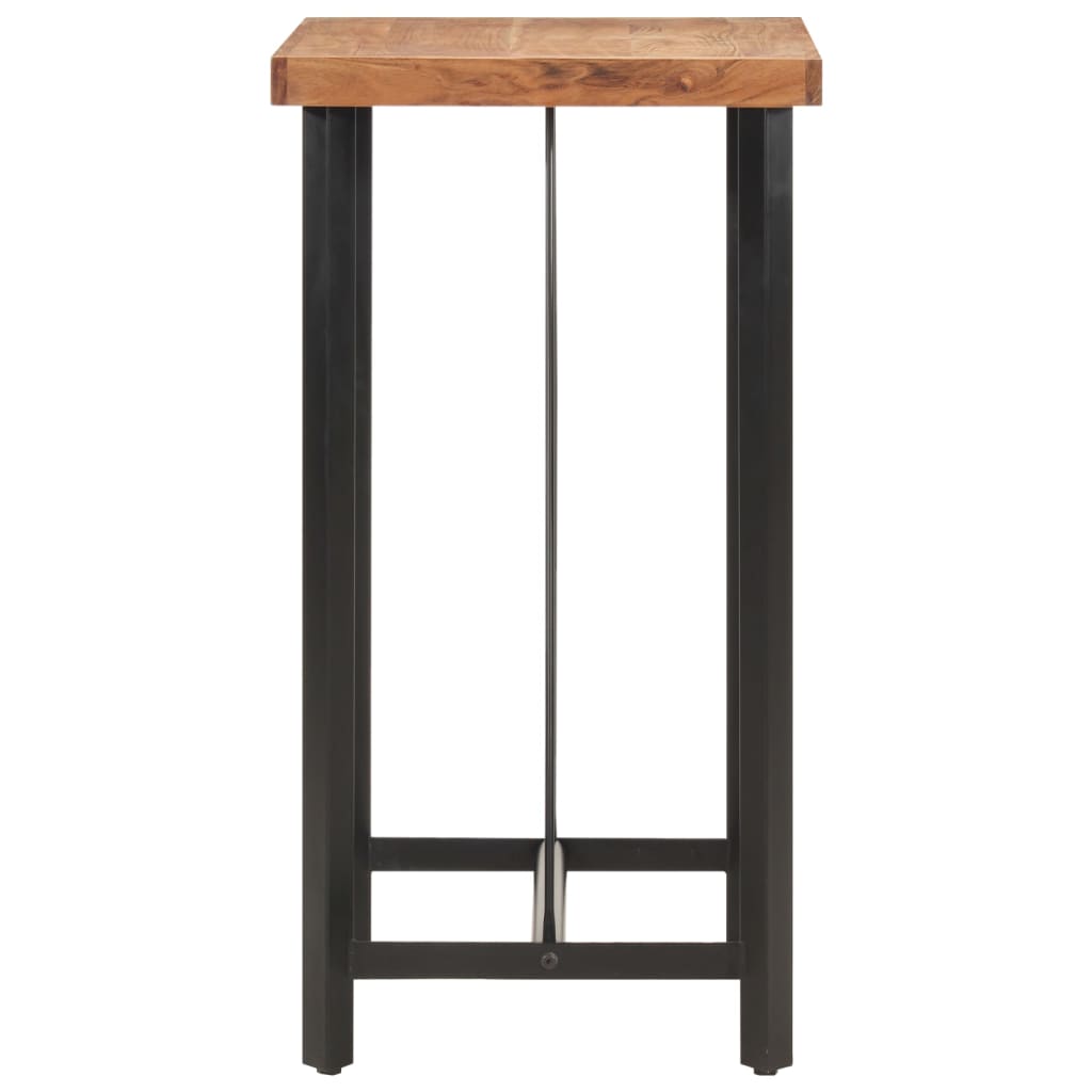 Solid Acacia Wood & Iron Bar Table 55x55x107 cm - Stylish & Durable