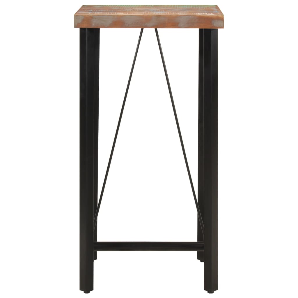 Solid Wood & Iron Bar Table 55x55x107 cm - Reclaimed Charm