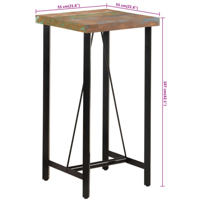 Solid Wood & Iron Bar Table 55x55x107 cm - Reclaimed Charm
