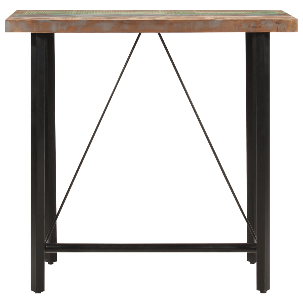 Reclaimed Solid Wood & Iron Bar Table - 110x55x107 cm