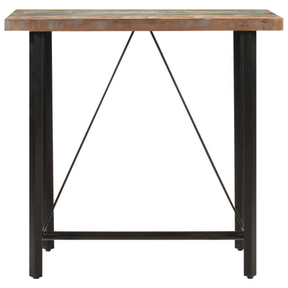 Reclaimed Solid Wood & Iron Bar Table - 110x55x107 cm