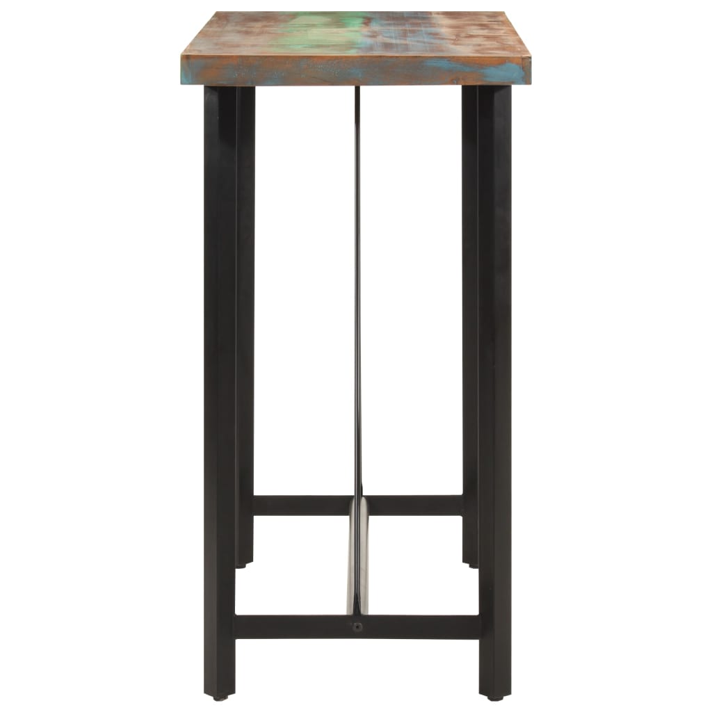Reclaimed Solid Wood & Iron Bar Table - 110x55x107 cm