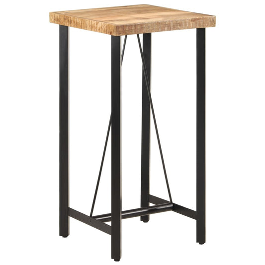 Solid Mango Wood & Iron Bar Table 55x55x107 cm - Rustic Charm