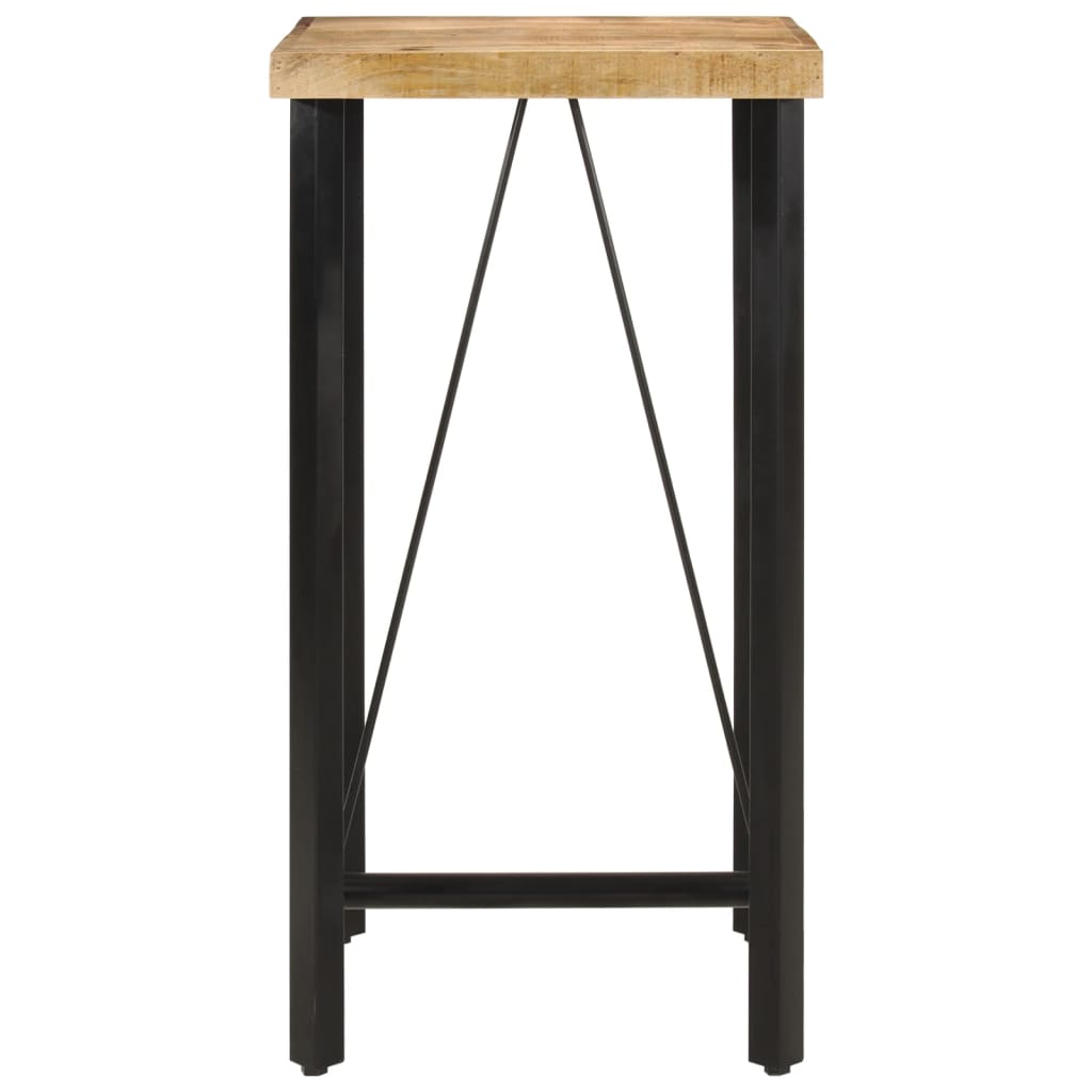 Solid Mango Wood & Iron Bar Table 55x55x107 cm - Rustic Charm