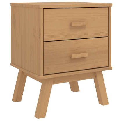 OLDEN Brown Solid Pine Bedside Cabinet - Durable & Stylish