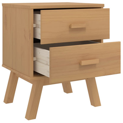OLDEN Brown Solid Pine Bedside Cabinet - Durable & Stylish