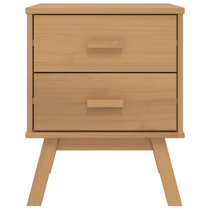 OLDEN Brown Solid Pine Bedside Cabinet - Durable & Stylish
