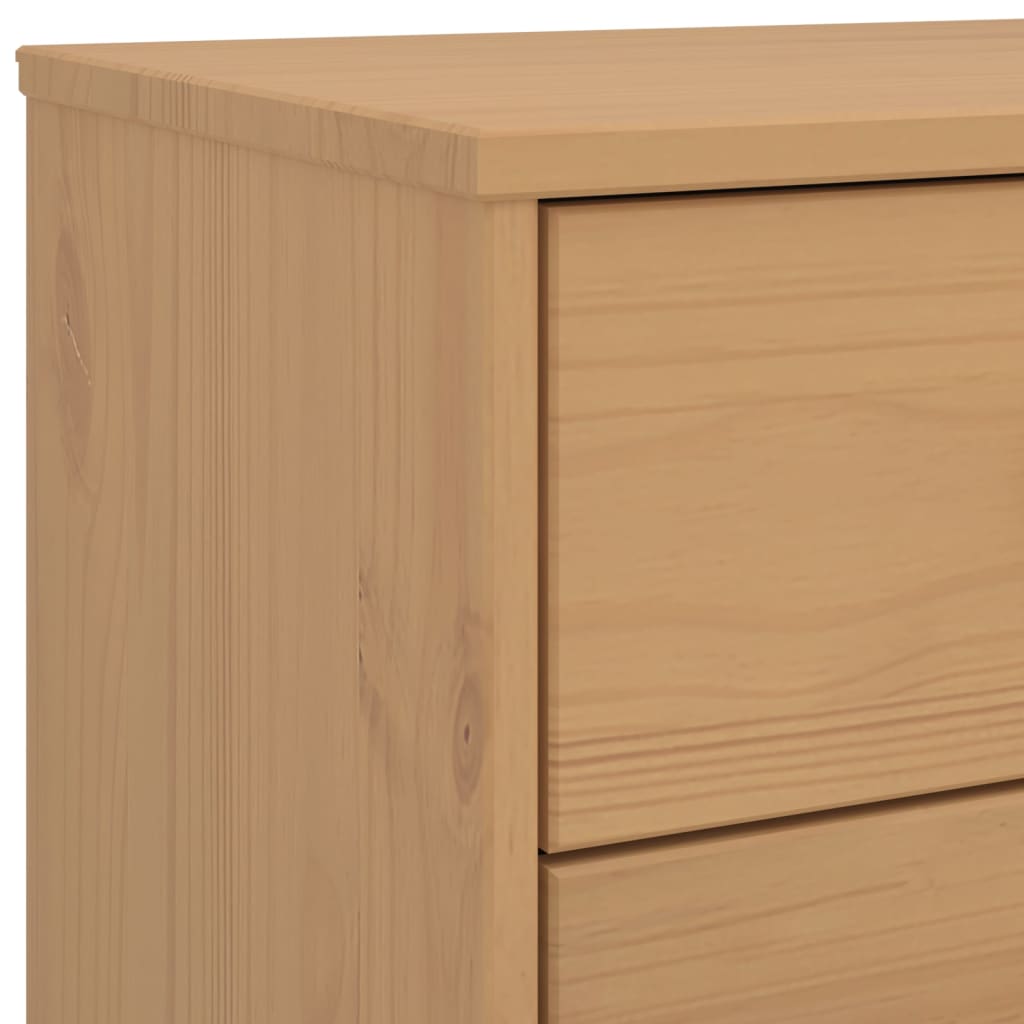 OLDEN Brown Solid Pine Bedside Cabinet - Durable & Stylish