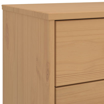 OLDEN Brown Solid Pine Bedside Cabinet - Durable & Stylish