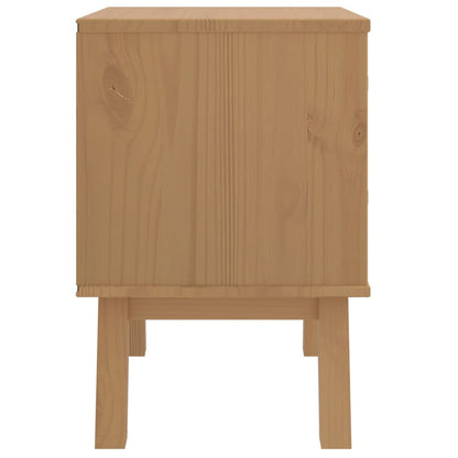 OLDEN Grey & Brown Solid Pine Bedside Cabinet - Rustic Charm