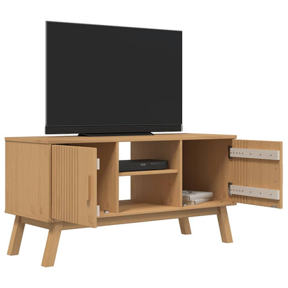 TV Cabinet OLDEN Brown 114x43x57 cm Solid Wood Pine