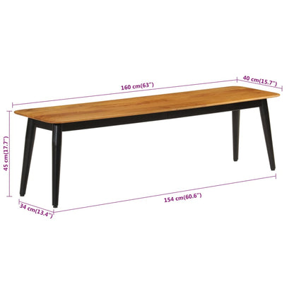 Bench 160x40x45 cm Solid Wood Mango and Iron