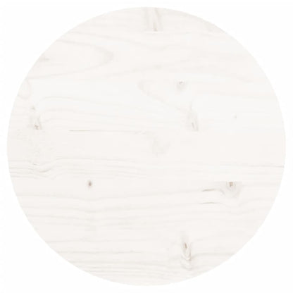 Round White Solid Wood Table Top Ø30x3 cm - Pine Finish