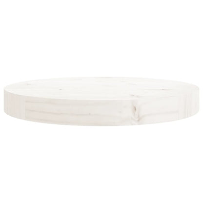 Round White Solid Wood Table Top Ø30x3 cm - Pine Finish