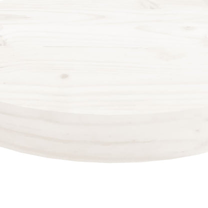 Round White Solid Wood Table Top Ø30x3 cm - Pine Finish