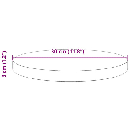 Round White Solid Wood Table Top Ø30x3 cm - Pine Finish