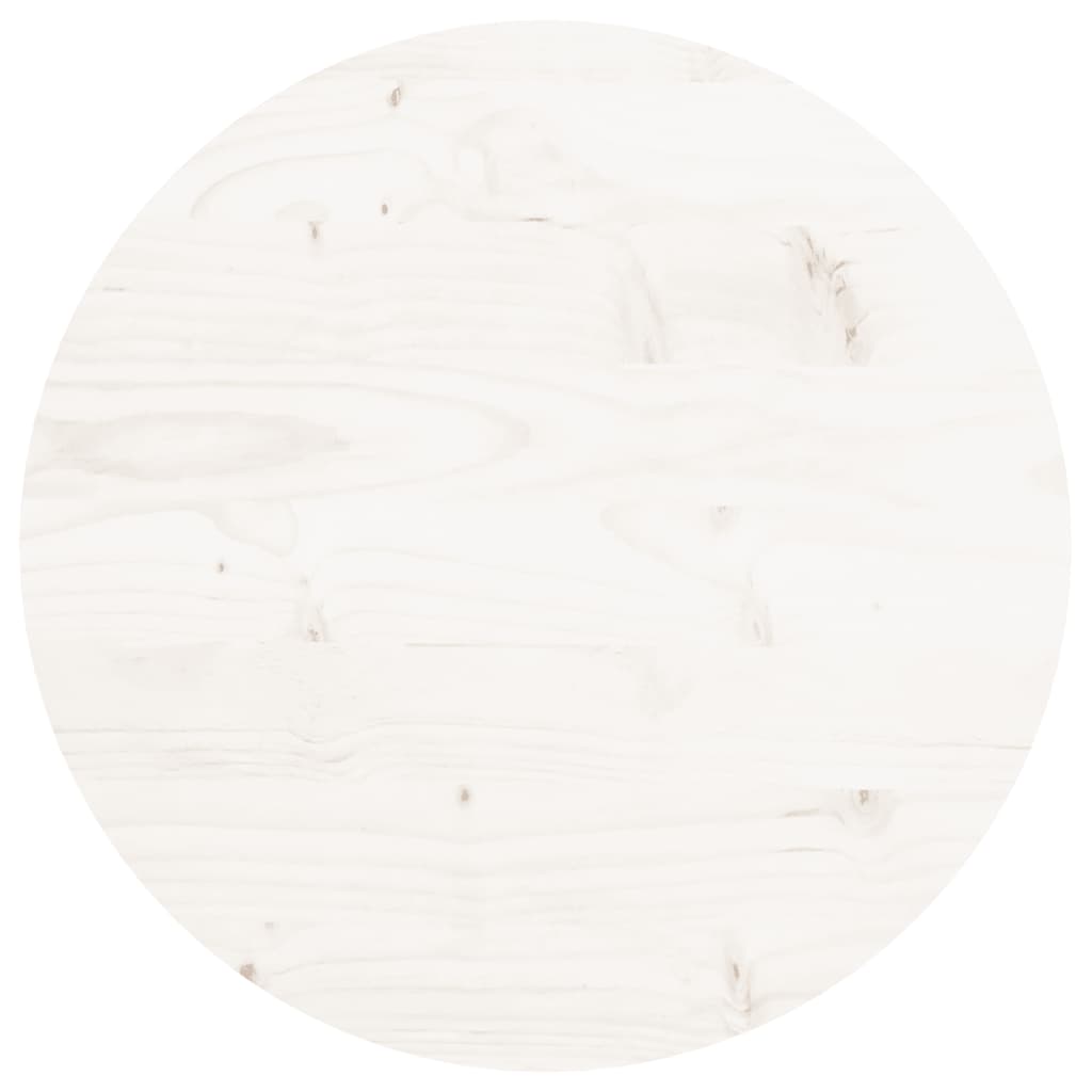 Round Solid Pine Wood Table Top - White Ø40x3 cm