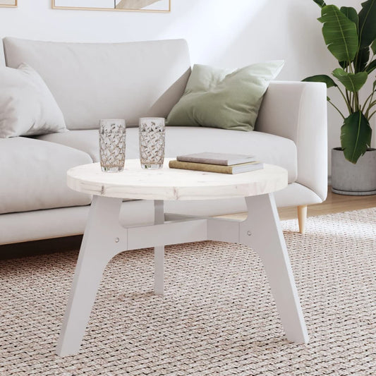 Round White Solid Pine Table Top Ø60x3 cm