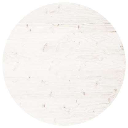 Solid Pine Round White Table Top Ø70x3 cm