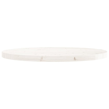 Solid Pine Round White Table Top Ø70x3 cm
