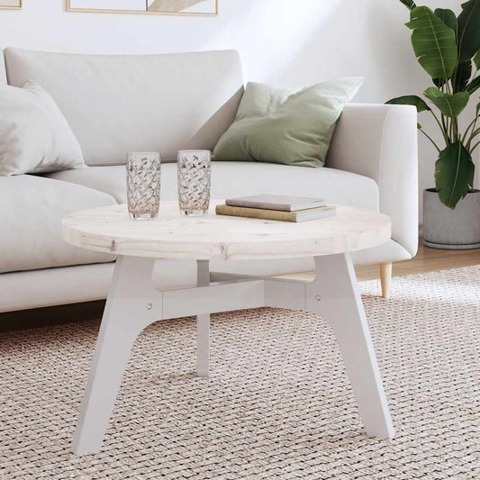 Solid Pine Round White Table Top Ø70x3 cm