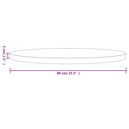 Round White Solid Pine Table Top - 80cm x 3cm Durable Design