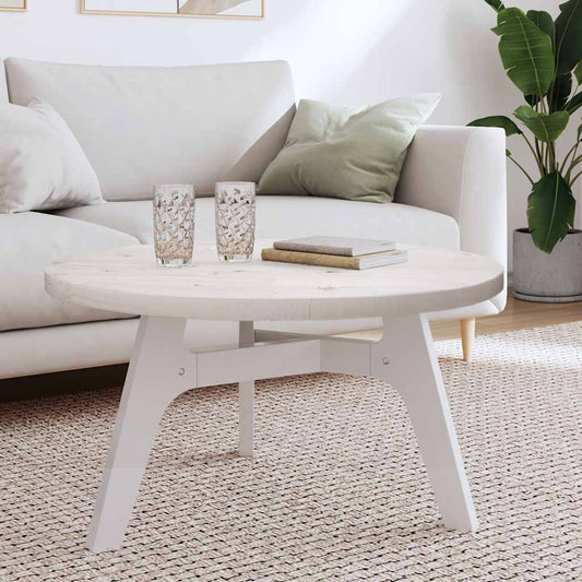 Round White Solid Pine Table Top - 80cm x 3cm Durable Design