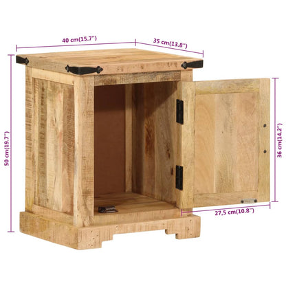 Solid Mango Wood Bedside Cabinet 40x35x50 cm - Stylish & Durable