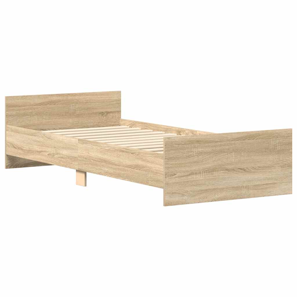 Sonoma Oak Bed Frame 90x200 cm - Stylish Engineered Wood Design