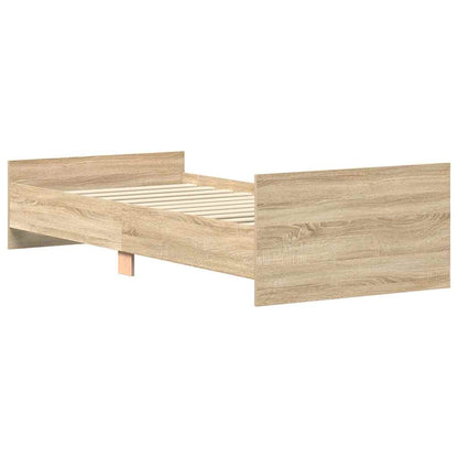 Sonoma Oak Bed Frame 90x200 cm - Stylish Engineered Wood Design