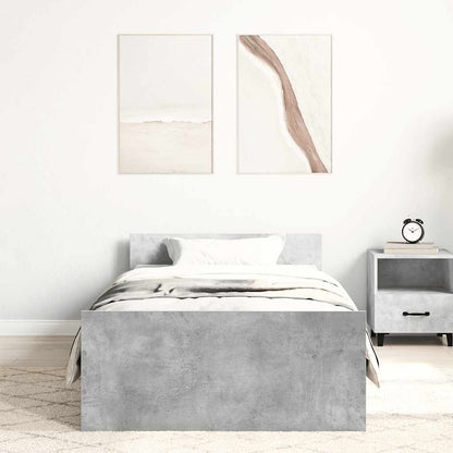 Concrete Grey Bed Frame 90x200 cm - Sleek & Modern Design